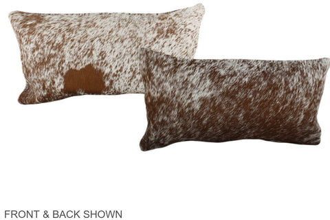 Salt and Pepper Brown Cowhide Pillow #A38463