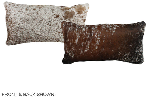 Salt and Pepper Brown Cowhide Pillow #A38467