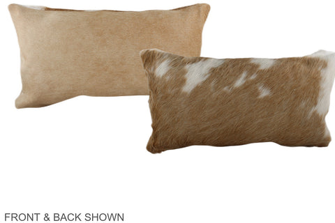 Beige and White Cowhide Pillow #A38468