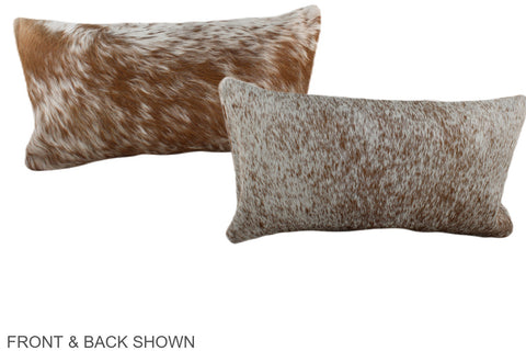 Salt and Pepper Brown Cowhide Pillow #A38470