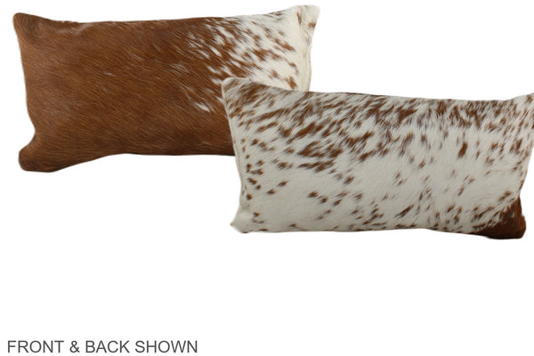 Salt and Pepper Brown Cowhide Pillow #A38474