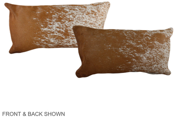 Salt and Pepper Brown Cowhide Pillow #A38477