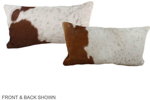 Brown and White Cowhide Pillow #A38566