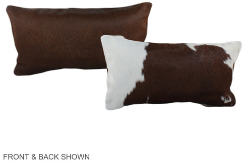 Brown and White Cowhide Pillow #A38579