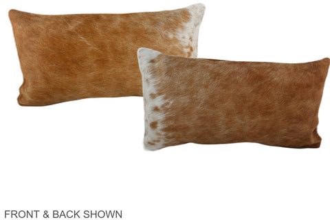 Brown and White Cowhide Pillow #A38593