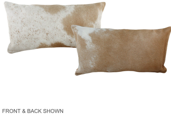 Beige and White Cowhide Pillow #A38595