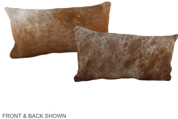 Salt and Pepper Brown Cowhide Pillow #A38607