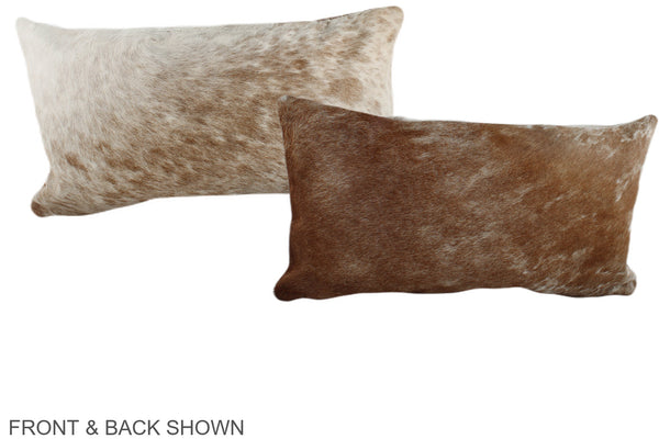 Salt and Pepper Brown Cowhide Pillow #A38616