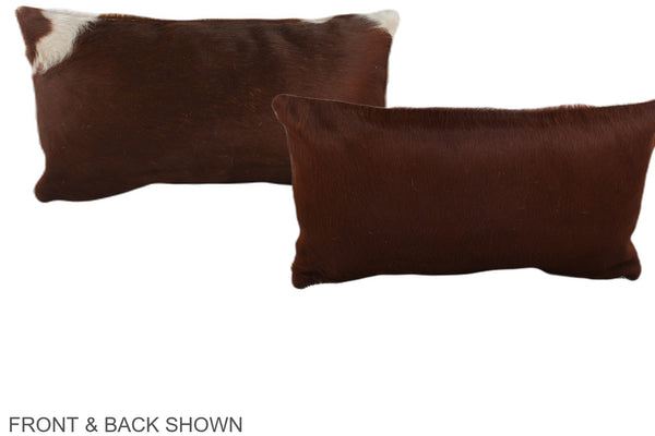 Brown and White Cowhide Pillow #A38643