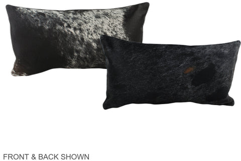 Salt and Pepper Black Cowhide Pillow #A38646