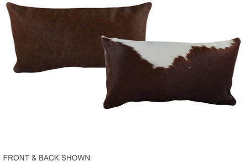 Brown and White Cowhide Pillow #A38650