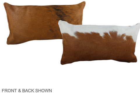 Brown and White Cowhide Pillow #A38680