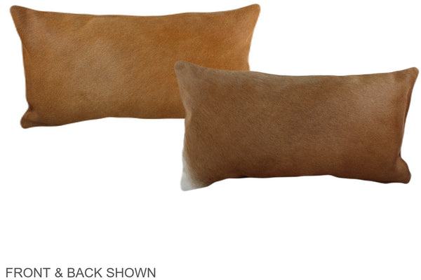 Solid Brown Cowhide Pillow #A38708