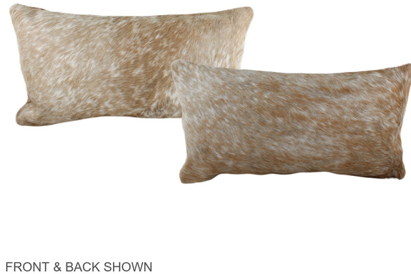 Beige and White Cowhide Pillow #A38712