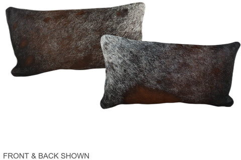 Salt and Pepper Brown Cowhide Pillow #A38728