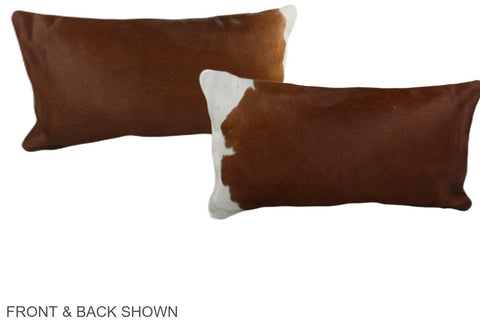 Brown and White Cowhide Pillow #A38730