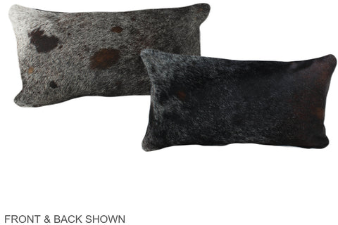 Salt and Pepper Black Cowhide Pillow #A38732