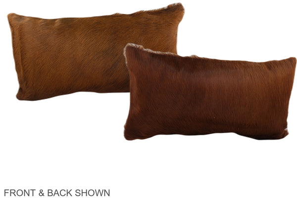 Solid Brown Cowhide Pillow #A38752