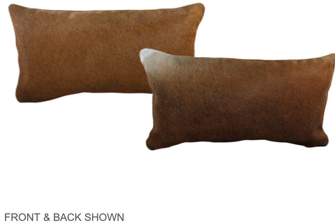 Solid Brown Cowhide Pillow #A38797