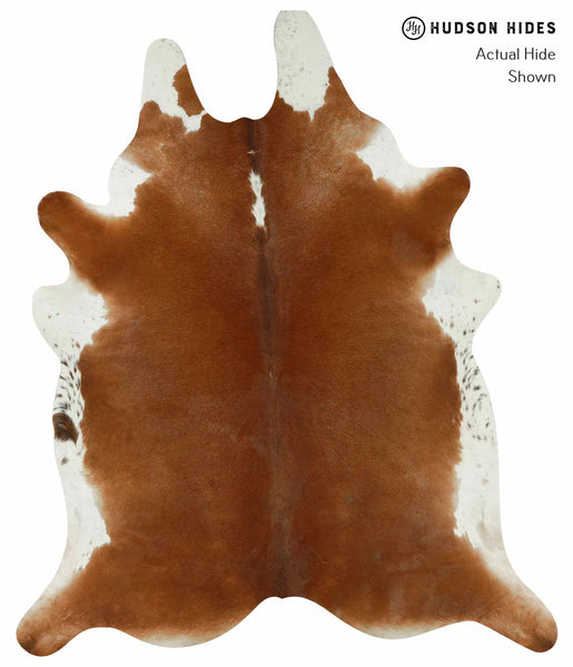 Brown and White Regular Cowhide Rug #13380