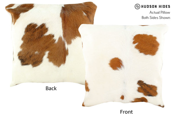 Brown and White Cowhide Pillow #16373