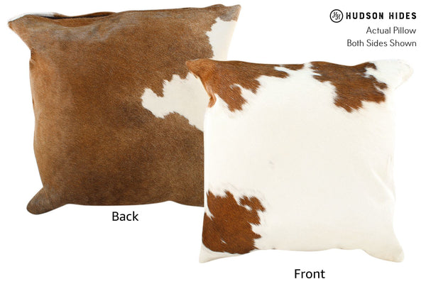 Brown and White Cowhide Pillow #16662
