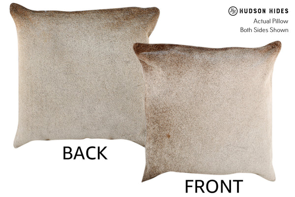 Grey with Beige Cowhide Pillow #18370