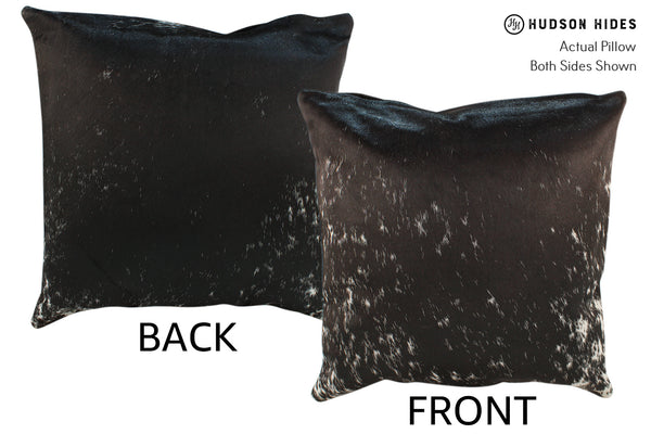 Salt and Pepper Black Cowhide Pillow #18729