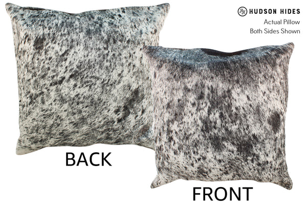 Salt and Pepper Black Cowhide Pillow #19010